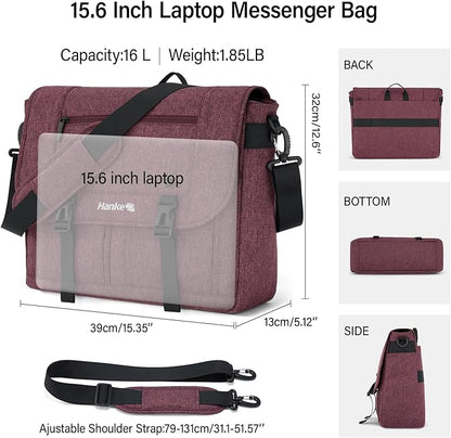 Hanke Durable Messenger Bag for Men with 15.6 Laptop Case, Business Cross Body Bag Briefcase for Women,School Work Tote Bag