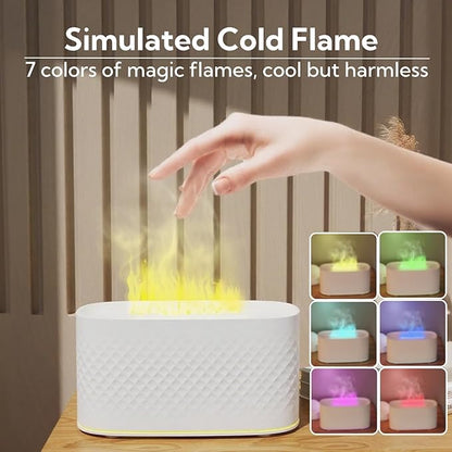 Flame Diffuser Humidifier for Essential Oils - Fire Ultrasonic Aroma Diffusers, USB Personal Desktop Quiet Cool Mist Small Humidifier with Auto-Off for Home Office Bedroom (Volcano)