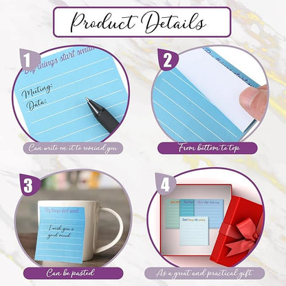 Yinder 24 Pcs Inspirational Sticky Notes Christmas Stocking Stuffers Motivational Sticky Notes Pad Employee Appreciation Gift Bulk for Teacher Nurse Coworker Office 3 x 3'' (Inspirational,Light Color)