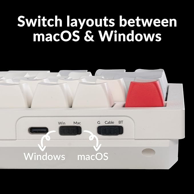 Keychron Q6 Max QMK/LAUNCHER Wireless Bluetooth/2.4GHz/USB-C Wired Custom Mechanical Keyboard, Full Size Programmable Knob RGB Backlit Hot-Swappable Gateron Banana Switch for Mac Windows Linux - White