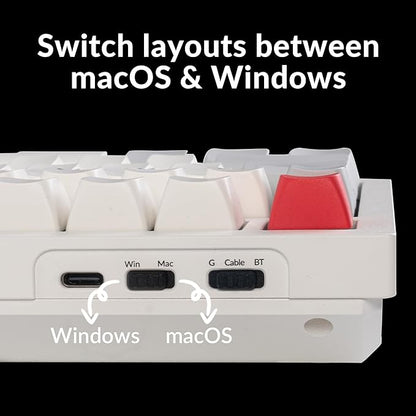 Keychron Q6 Max QMK/LAUNCHER Wireless Bluetooth/2.4GHz/USB-C Wired Custom Mechanical Keyboard, Full Size Programmable Knob RGB Backlit Hot-Swappable Gateron Banana Switch for Mac Windows Linux - White