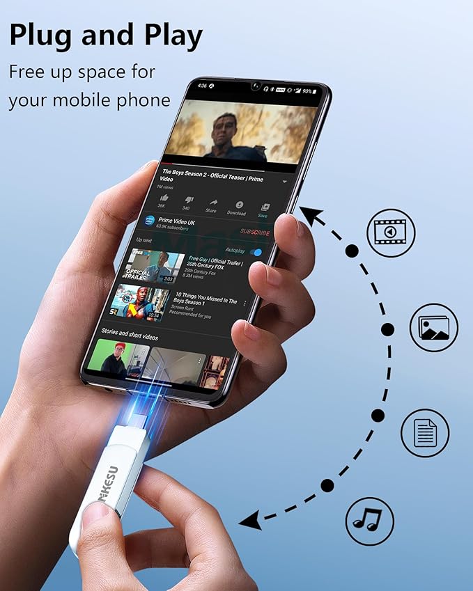 512GB USB C Flash Drive 3.1,Read Speed Up to 150MB/s, USB A and Type C OTG USB Thumb Drive, Dual Memory Sticks Compatible with Android Phones/PC/Laptop/Macs(Silver)