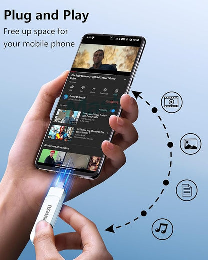 256GB USB C Flash Drive 3.1,Read Speed Up to 150MB/s, USB A and Type C OTG USB Thumb Drive, Dual Memory Sticks Compatible with Android Phones/PC/Laptop/Macs(Silver)