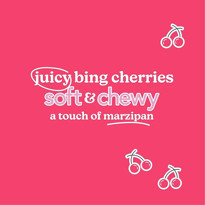 Love + Chew Superfood Soft Baked MINI Cookies, Cherry Almond Flavor, Plant Based Cookie Made With Chia Seeds, Almonds & Cherries for Kids and Adults, Vegan Snacks, Gluten Free, Paleo, Non GMO, 18 Pack