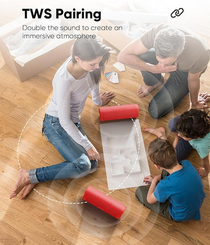 Bluetooth Speaker with HD Sound, Portable Wireless, IPX5 Waterproof, Up to 20H Playtime, TWS Pairing, BT5.3, for Home/Party/Outdoor/Beach, Electronic Gadgets, Birthday Gift (Red)