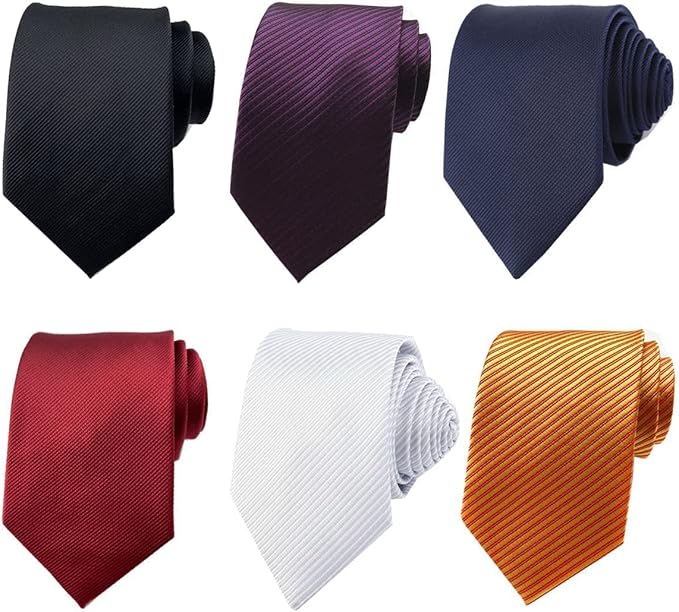 Adulove Men's Necktie Classic Silk Tie Woven Jacquard Neck Ties 6 PCS