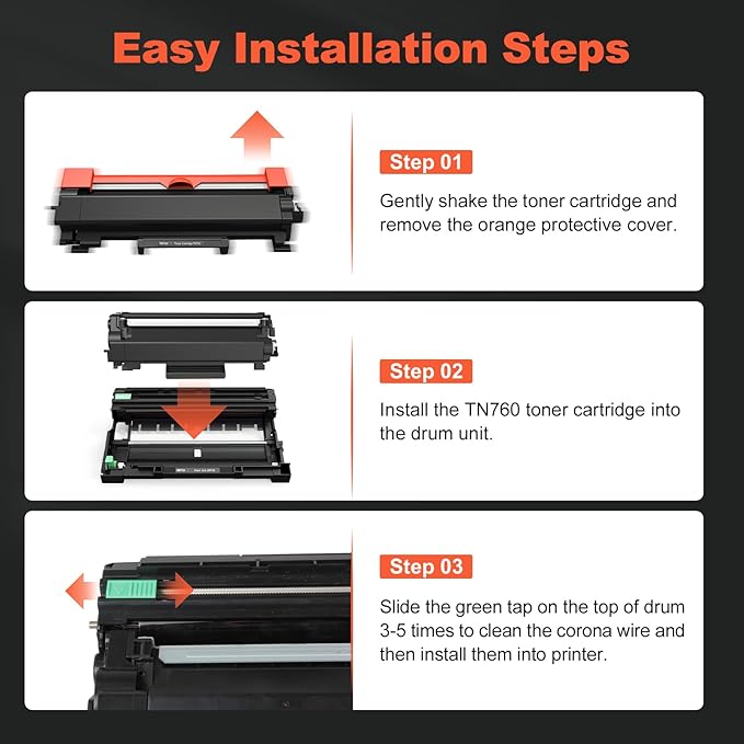 v4ink 2PK TN760 Toner Compatible Replacement for Brother TN760 TN730 TN770 Toner Cartridge Black for Brother L2550DW L2325DW L2350DW L2370DW L2390DW L2395DW L2690DW L2710DW L2717DW L2750DW Printer