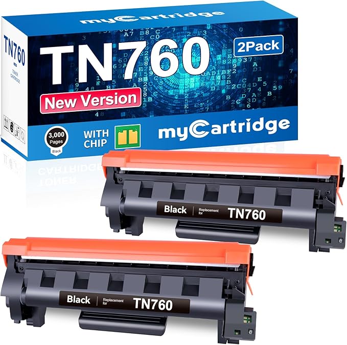 TN760 Toner 2 Pack Compatible with Brother Toner tn-730/tn-760 Replacement for tn760 Toner for Brother Printer MFC-L2710DW MFC-L2750DW DCP-L2550DW HL-L2370DW Printer,Toner tn-730/tn-760