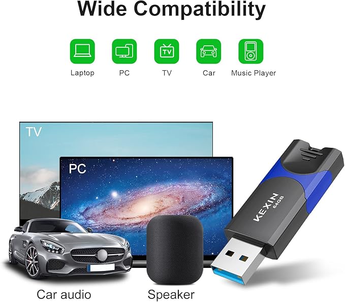 KEXIN Flash Drive 64GB USB 3.0 Flash Drive 64 GB Thumb Drive 5 Pack Memory Stick USB Drive Data Storage Jump Drive Colorful(64G 5-Pack)