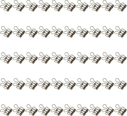 Clips 32mm Metal, 50 Pieces Strong Clamping Force, Hollow Design, Bronze - Assorted Sizes, Medium Shaped Paper Clips, Cute Office and School Supplies (Antique Bronze)