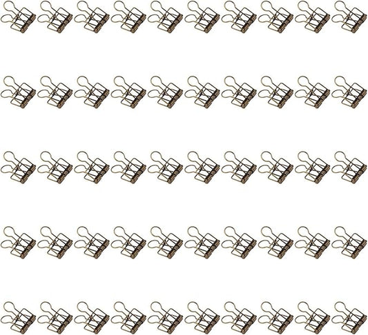Clips 32mm Metal, 50 Pieces Strong Clamping Force, Hollow Design, Bronze - Assorted Sizes, Medium Shaped Paper Clips, Cute Office and School Supplies (Antique Bronze)