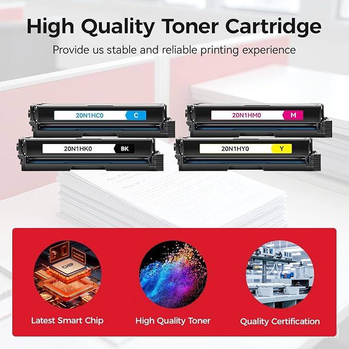 20N1HK0 20N1HC0 20N1HM0 20N1HY0 Toner Cartridge Set (4-Pack with Chip) High Yield Replacement Compatible for Lexmark CS331dw CS431dw CX331adwe CX431adw Color Laser Printer (Black Cyan Magenta Yellow)