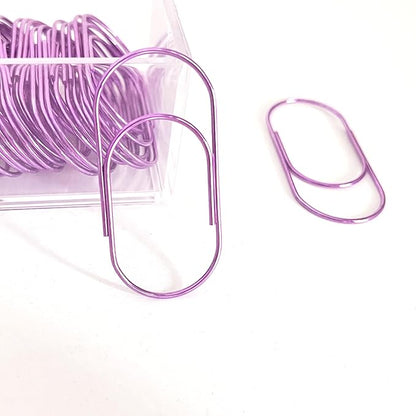 Purple Large Paper Clips, 50pcs of Durable and Rustproof Coated Planner Jumbo Paperclips Great for Office Supplies Wedding Invitation Card Bookmarks