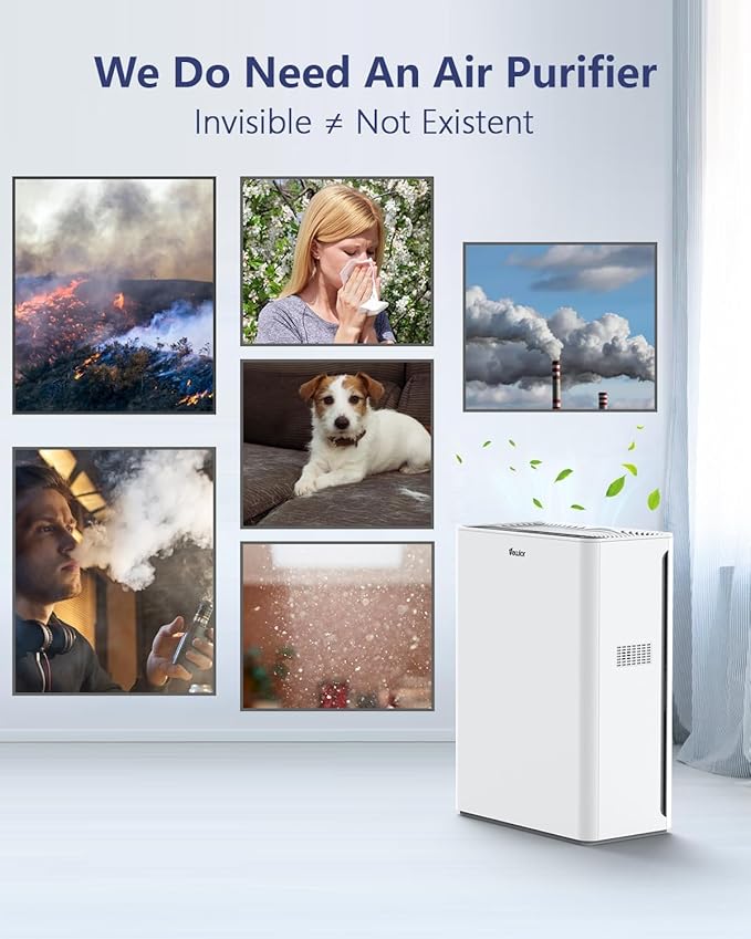 VEWIOR Air Purifiers For Home Large Room Up To 2200 sqft H13 HEPA Air Purifiers Filter With Fragrance Sponge Timer Washable Filter Cover,15 DB Quiet Air Cleaner For Pets Dander Smell Smoke Pollen