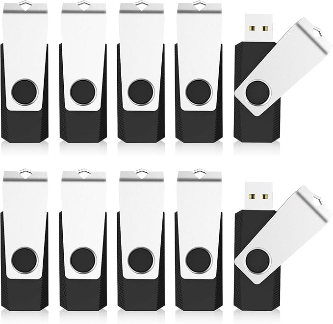 KEXIN 100 Pieces 1GB Flash Drive Bulk Flash Drive 1 GB Thumb Drive Bulk USB Drives 1G USB Stick Swivel 100 Pack 2.0 (1G, 100PCS, Black)