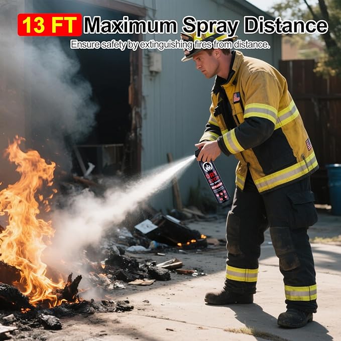2Pack Dry Stop Fire Spray for Home - Auto Fire Extinguisher for Truck Vehicle, 600g Dry Chemical Powder A B C Fire Extinguisher for Kitchen, Car, Boat, Marine, Portable Use (2 Blue)