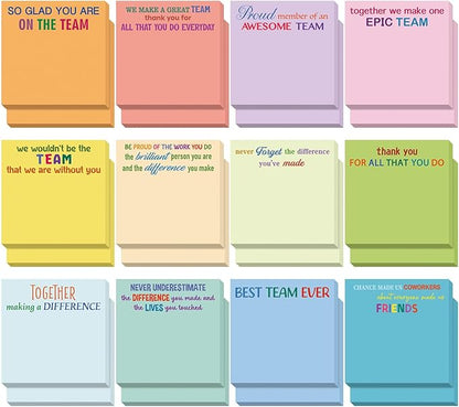 Yinder 24 Pcs Inspirational Sticky Notes Christmas Stocking Stuffers Motivational Sticky Notes Pad Employee Appreciation Gift Bulk for Teacher Nurse Coworker Office 3 x 3'' (Thank You,Elegant)