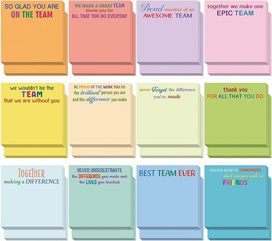 Yinder 24 Pcs Inspirational Sticky Notes Christmas Stocking Stuffers Motivational Sticky Notes Pad Employee Appreciation Gift Bulk for Teacher Nurse Coworker Office 3 x 3'' (Thank You,Elegant)