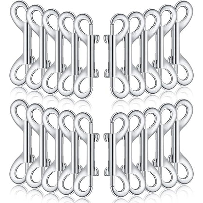 Hotop 20 Pcs 4.7 Inch Double Ended Bolt Snaps Hooks Zinc Alloy Trigger Chain Metal Clips Key Holder for Linking Key Chain Dog Leash Collar Pet Sling Feed Buckets(Silver)