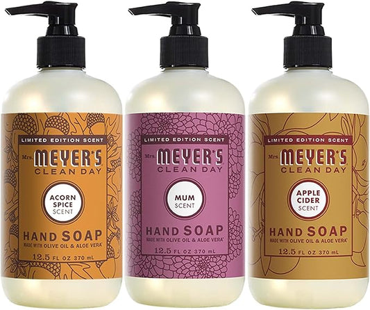 Mrs. MEYER'S CLEAN DAY New Spring Scent Variety Pack (Apple Cider + Acorn Spice + Mum)