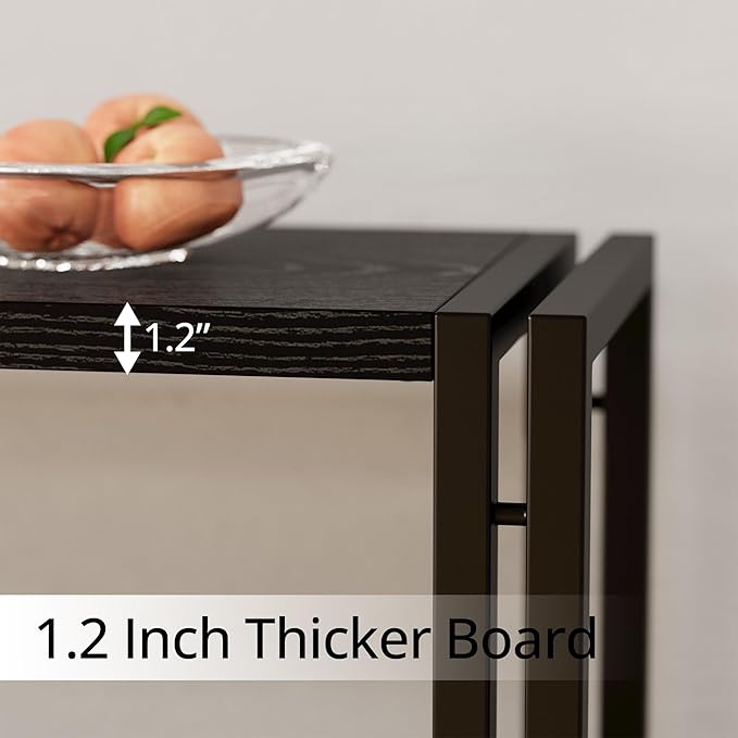 IRONCK Bookshelf Industrial 3 Shelf Bookcase, Wood Storage Shelf with Metal Frame for Living Room, Black