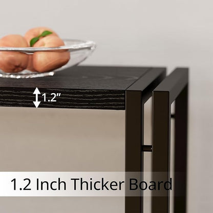 IRONCK Bookshelf Industrial 3 Shelf Bookcase, Wood Storage Shelf with Metal Frame for Living Room, Black