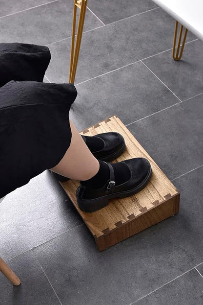 Kirigen Wood Under-Desk Foot Rest with Hight Adjustment -Portable Ergonomic Footrest Support Improves Posture and Circulation - Desk Foot Stool Elevate Foot Leg Wooden Dark Brown,TT-DBR