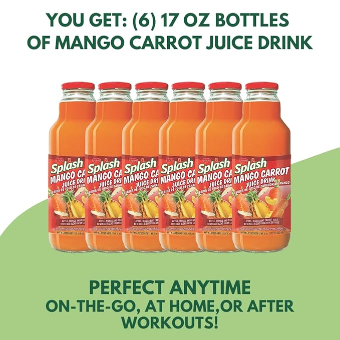 SPLASH Mango Carrot Juice Drink 532ml, 6 Pack