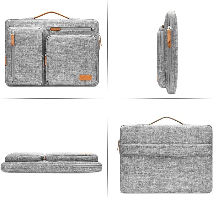MOSISO 360 Protective Laptop Case 13 inch, 13 inch Laptop Sleeve Compatible with MacBook Air M4 M3 M2 M1 2025-2018/Pro M2 M1 2025-2016, Side Open Carrying Case with 4 Zipper Pockets&Handle, Gray