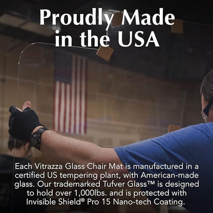 Vitrazza DeskGuard Glass Desk Mat, 24” x 30”, Superior ¼” Thick Tempered Safety Glass, Luminoso Low-Iron Ultra Clear, Scratch-Resistant Surface, Protects Desktops & Enhances Workspace