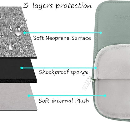 MOSISO Laptop Case 15 inch, 15 inch Laptop Sleeve Bag Compatible with MacBook Air 15 M4 A3241 M3 A3114 M2 A2941 2025 2024 2023, Dell XPS 15, Neoprene Computer Sleeve Bag with Small Case, Antique Green
