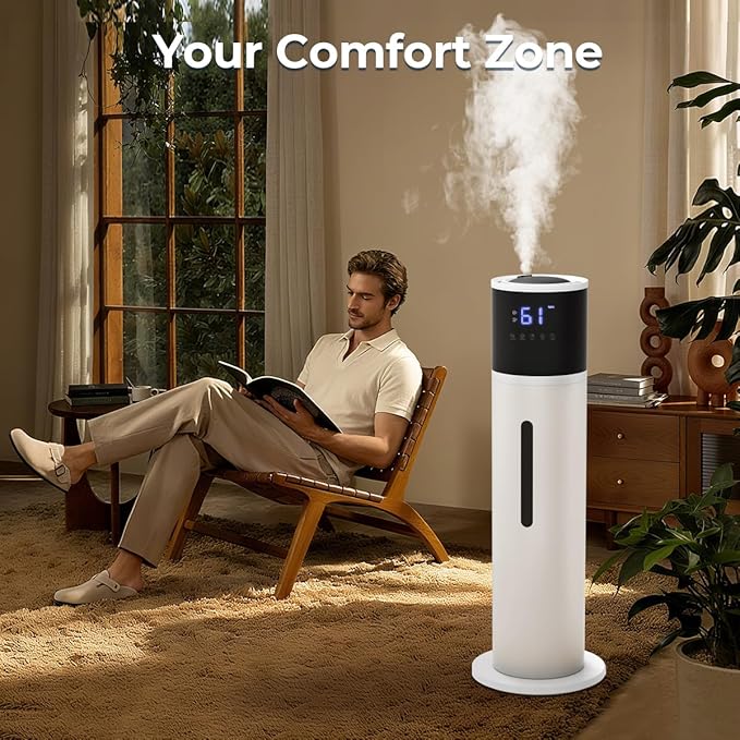 VENTISOL Large Humidifiers for Bedroom, 13L/3.4Gal Quiet Cool Mist Humidifier for Home Large Room, Top Fill Humidifiers for Baby Nursery, Living Room, White