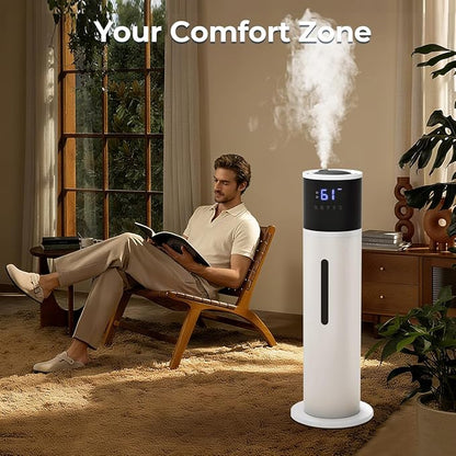 VENTISOL Large Humidifiers for Bedroom, 13L/3.4Gal Quiet Cool Mist Humidifier for Home Large Room, Top Fill Humidifiers for Baby Nursery, Living Room, White
