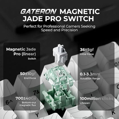 x XVX HE68 Pro Rapid Trigger Keyboard 60% Percent,Hall Effect Keyboard with Gateron Magnetic Jade Pro Switch,CNC Aluminum Frame Topographic Custom Mechanical Key Board for PC/Laptop/Xbox/PS4/PS5,White