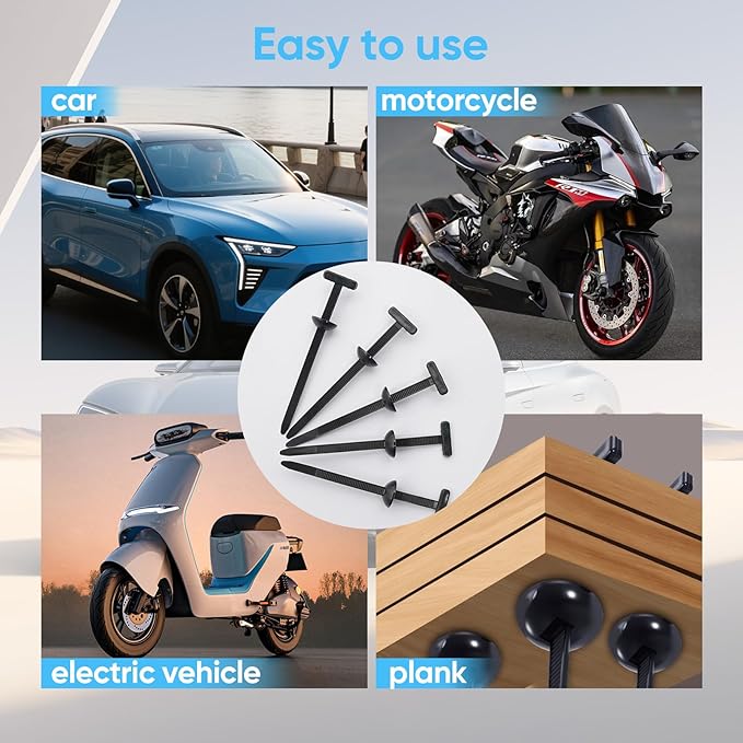150Pcs Nylon Universal Cable Tie Buckle, Auto Body Parts Trim Automotive Zipper Clips, Door Panel Fastener Plastic Rivet Zip Ties Snap-Fit Ziptie, Bumper Retainer Fender Liner