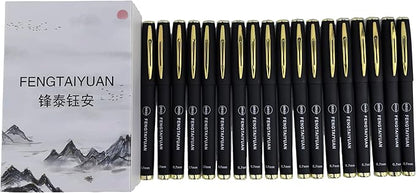 Fengtaiyuan Gel Ink Rollerball Pens, Comfortable Non-Slip Grip, Black Ink, Fine Point, 0.7mm, Writting Smoth, Quick-Drying Ink, 18-Piece Box (07P18)