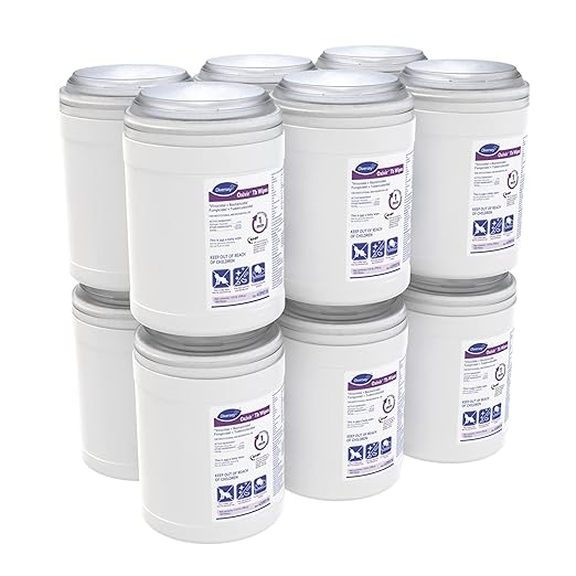 Oxivir Diversey Tb 4599516 Ready-to-Use Disinfectant Cleaning Wipes, Accelerated Hydrogen Peroxide, Unscented, Standard 6x7-Inch Sheets, 160-Wipes, 1-Canister (Pack of 12)