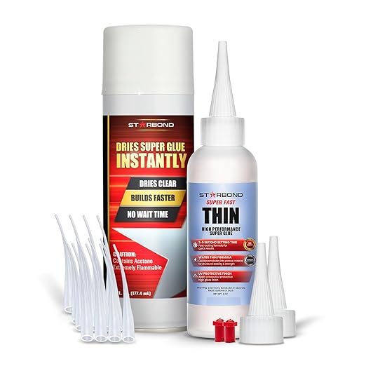 Starbond Super Fast Thin, Premium Instant CA (Cyanoacrylate Adhesive) (4 Ounce, 6 Ounce)