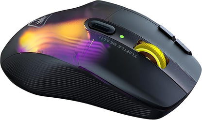 Turtle Beach Kone XP Air Wireless Customizable Ergonomic RGB Gaming Mouse, Bluetooth, 19K DPI Optical Sensor, 100-hour Battery & Charging Dock, 29 Programmable Inputs & RGB Lighting, 4D Wheel – Black
