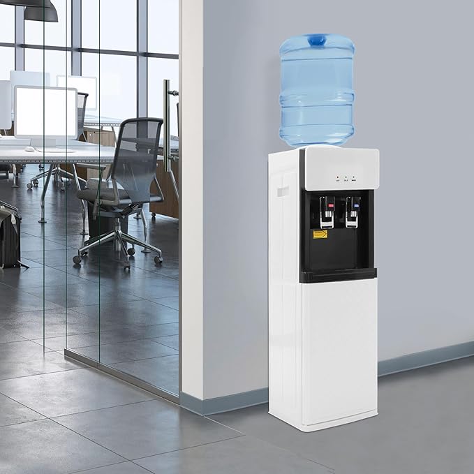 Water Coolers Standing Water Dispenser Cold Hot Dispenser, Modern Standing Water Dispenser Top Loading for Homes, Gyms, Office (Top Load White)