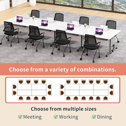 Folding Conference Room Table,Flip Top Mobile Training Table,Mobile Training Tables with Wheels for Office Conference tables Training Rooms Foldable Meeting Tables (30pack 55.1 x 21.6 x 29.5inch)
