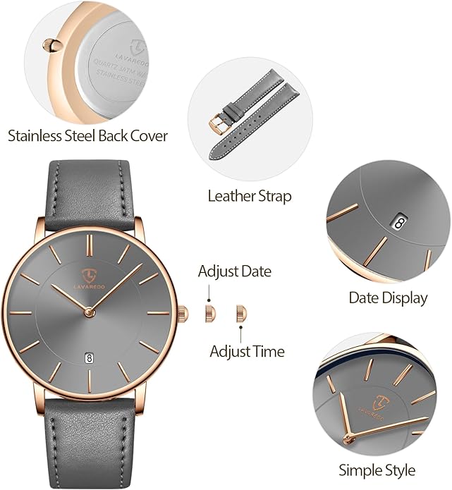BEN NEVIS Watch, Mens Watch, Minimalist Fashion Simple Wrist Watch Analog Date with Leather Strap