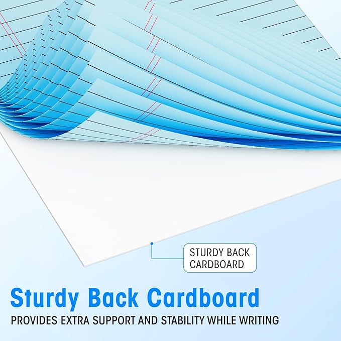 6pcs Legal Pads 8.5 x 11, Notepads 8.5 x 11 Inch, Color Note Pads Clear Print Writing Pads of Paper, Memo Pads , Perforate Legal Notepads Paper , Wide Ruled Lined with Sturdy Back,30 Sheets/Pack