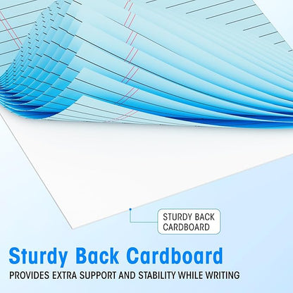 6pcs Legal Pads 8.5 x 11, Notepads 8.5 x 11 Inch, Color Note Pads Clear Print Writing Pads of Paper, Memo Pads , Perforate Legal Notepads Paper , Wide Ruled Lined with Sturdy Back,30 Sheets/Pack