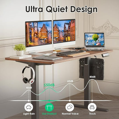 STARY Electric Standing Desk Adjustable Height Sit Stand Home Office Desk with Splice Board