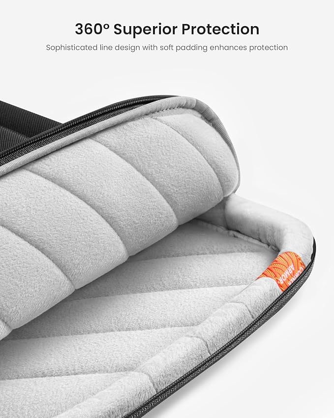 tomtoc 360 Protective Laptop Shoulder Bag for 13-inch 2025 MacBook Air M4/A3240, M3/A3113, M2/A2681, M1/A2337, MacBook Pro M2/A2686 M1/A2338, Water-Resistant Laptop Accessory Carrying Case Sleeve