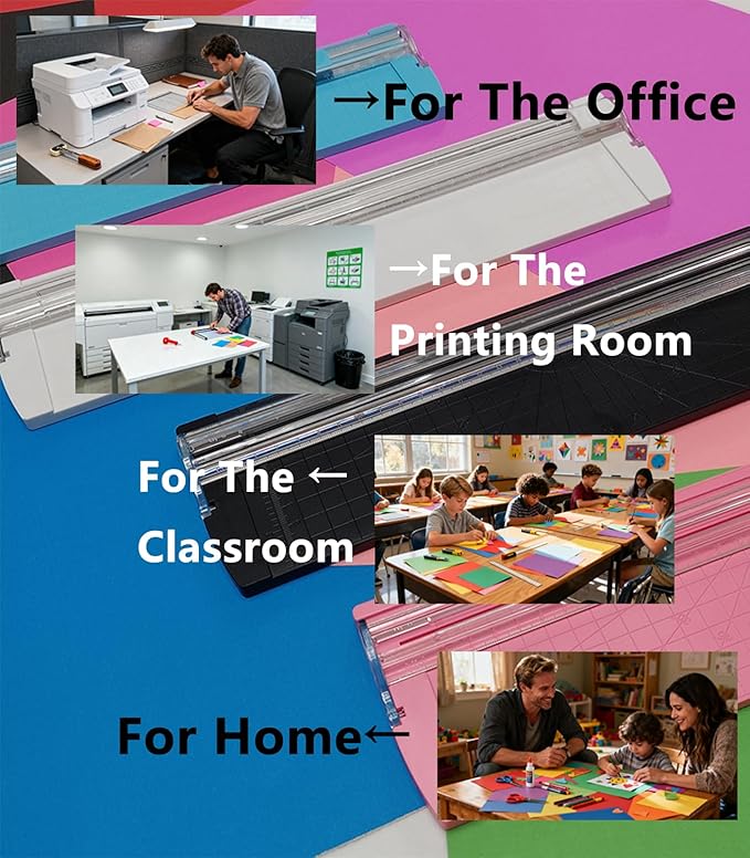 A4 Paper Cutter,14.5Inch Titanium Straight Rotary Trimmers with Protractor Ruler,Scrapbook Paper Cutters for Coupon,Cardstock,Label,Christmas and Birthday Gifts(1PC,White)