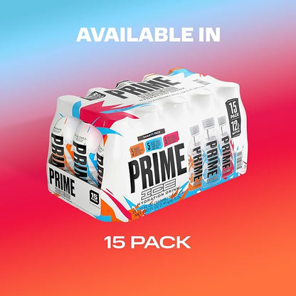 Prime ICE Hydration Variety Pack Smooth & Refreshing Low-Calorie Sports Drink with 10% Coconut Water, 500+ mg Electrolytes & Zero Added Sugar, 12 fl oz Bottles, Pack of 15