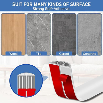 Floor Cord Cover Self Adhesive Cord Hider Floor Extension Cord Covers for Floor Power Cord Protector Cable Management Prevent Cable Trips Cable Cavity 0.32" W x 0.32" H (White, 10Ft)