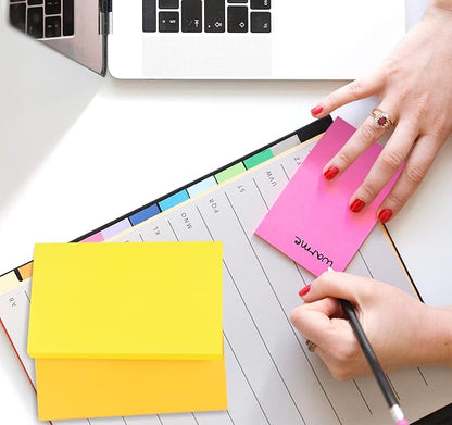 Large Sticky Notes,1200 Sheets Memo Pads,3 x 5 in Bright Colored Note Pads,Clean Removal Super Self-Stick Notes,12 Colors Notepads,Pastel Ruled Post Stickies for Office,Home,School Supplies